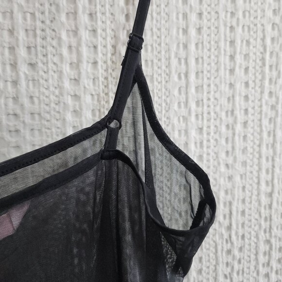 Victoria’s Secret Sheer Black Lace Trim Slip Dress Lingerie Women's Size Medium - Picture 13 of 14